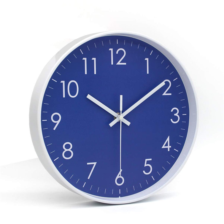 Latitude Run® Wall Clock Battery Operated Indoor NonTicking Silent
